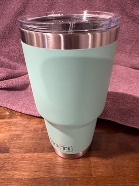 Yeti Mint Green Travel Tumbler with Clear Lid